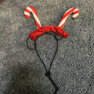 NWOT candy cane dog/cat headpiece